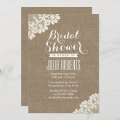 Vrijgezellenfeest voor  Lace Corner Burlap Kaart (Voorkant / Achterkant)