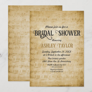 Vrijgezellenfeest voor Retro Old Sheet Music Note Kaart