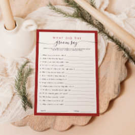 Vrijgezellenfeest Wat zei de bruidegom Kaart