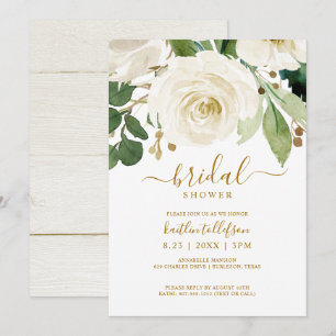 Vrijgezellenfeest Waterverf Boeket Wit groen Kaart