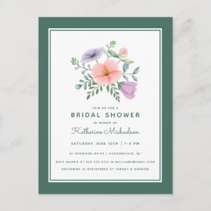 VRIJGEZELLENFEEST   Waterverf Flower Bouquet Briefkaart