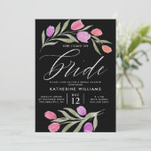 VRIJGEZELLENFEEST | Waterverf Tulip Floral Kaart (Staand voorkant)