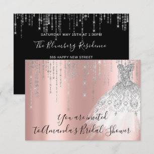 Vrijgezellenfeest Waves Dress Grey Silver Roos Kaart