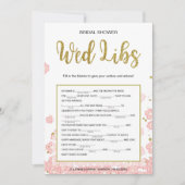 vrijgezellenfeest Wed Libs Card | Goud en roze Kaart (Voorkant)