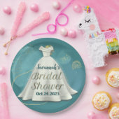 Vrijgezellenfeest Weddenschap Deep Blauwgroen Glit Papieren Bordje (Feest)