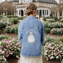 Vrijgezellenfeest Wedding Gown Centerpart Bride Denim Jacket
