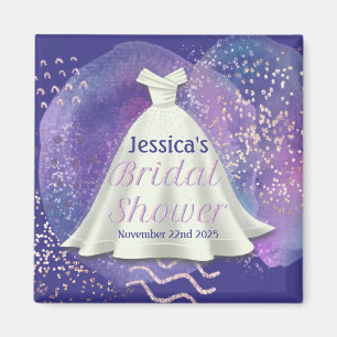 Vrijgezellenfeest Wedding Gown Paars en Roos Gold Magneet