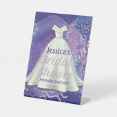 Vrijgezellenfeest Wedding Gown Paars en Roos Gold  Reclamebord Met Voetstuk (Voorkant)