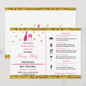 vrijgezellenfeest Weekend Itinerary Champagne Invi Kaart (Voorkant / Achterkant)