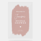 Vrijgezellenfeest Welkomstscript Dusty Roos Pink P Acryl Bord (Voorkant)