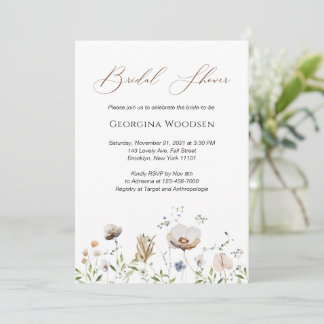 Vrijgezellenfeest Whimsical Wildbloemen Elegant Sc Kaart