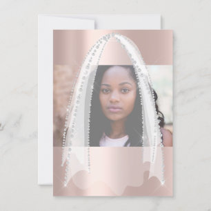 Vrijgezellenfeest White Spark Roos Veil Foto Kaart