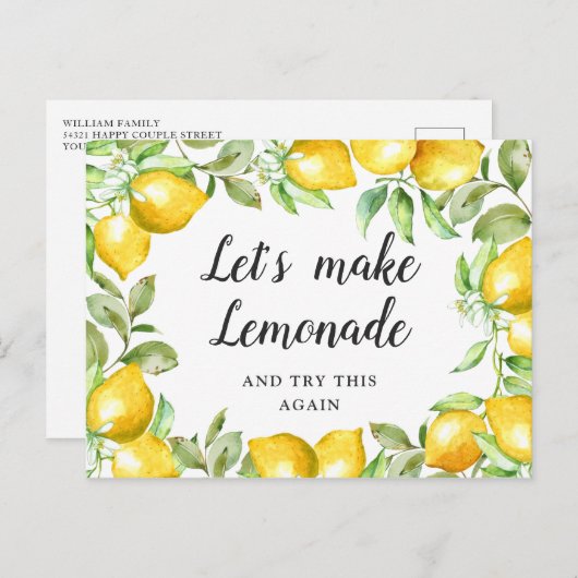 Vrijgezellenfeest Wijzig de datum Citroenen Bloese Briefkaart (Voorkant / Achterkant)