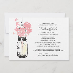Vrijgezellenfeest Wildflowers & Mason Jar Kaart