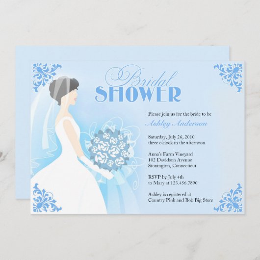 Vrijgezellenfeest witte jurk platte uitnodiging (Voorkant / Achterkant)