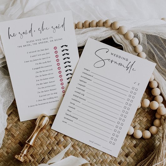 Vrijgezellenfeest Word Scramble & Trivia Game Kaar Kaart