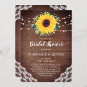 Vrijgezellenfeest Zonnebloem Kant Babys Breath Lig Kaart (Voorkant / Achterkant)