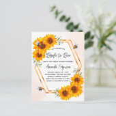 Vrijgezellenfeest zonnebloemen zijn meetkundig uitnodiging briefkaart (Staand voorkant)