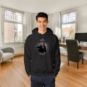 Vrijgezellenfeest zwart wit foto man mythe legende hoodie