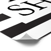 Vrijgezellenfeest zwart-witstrepen poster (Hoek)