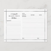 Vrijgezellenfeesten receptenkaart, eenvoudig zilve briefkaart (Voorkant)