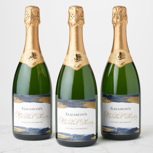 Vrijgezellenfeesten wijnetiket | WATERVERF ABSTRAC Sparkling Wijnetiket (Flessen)