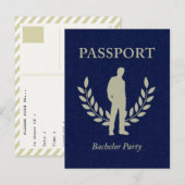 vrijgezellenpaspoort uitnodiging briefkaart (Voorkant / Achterkant)