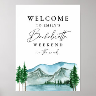 Vrijgezellenweekend in de bossen welkomstbord poster