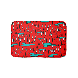 Vrijhandige bomen: Scandinavisch kerstpatroon. Badmat