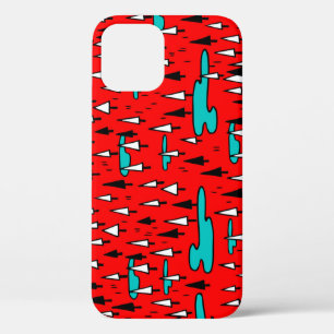 Vrijhandige bomen: Scandinavisch kerstpatroon. iPhone 12 Hoesje