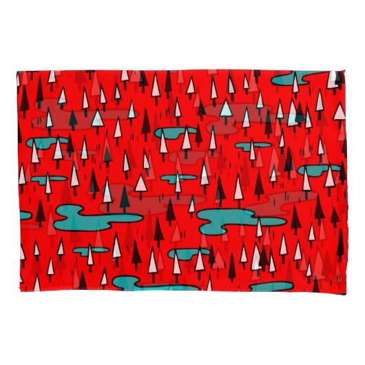 Vrijhandige bomen: Scandinavisch kerstpatroon. Kussensloop (Voorkant)