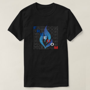 Vrijheid Blauwe Vlam van Democratie VS T-shirt