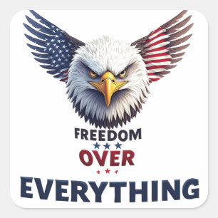 Vrijheid Boven Alles Amerikaanse Vlag Patriottisch Vierkante Sticker