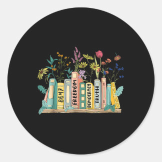Vrijheid Democratie &amp; Waarheid 8647 Retro Boek Ronde Sticker