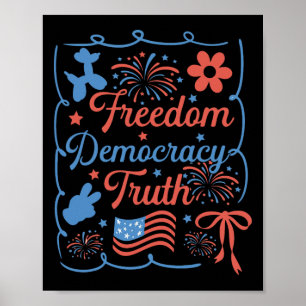 Vrijheid Democratie Waarheid Coquette Bow Anti-Tru Poster