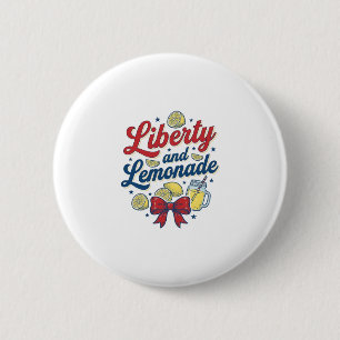 Vrijheid en limonade Patriottisch citroen vector s Ronde Button 5,7 Cm