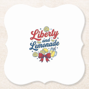 Vrijheid en Limonade Patriottisch Limoen Vector T- Kartonnen Onderzetters