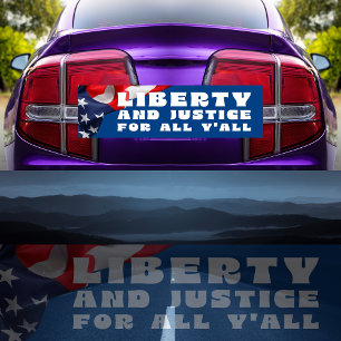 Vrijheid en rechtvaardigheid in zuidelijke stijl bumpersticker