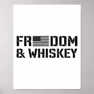 Vrijheid En Whisky - 4 juli Vlag Van De Vs Grappig Poster