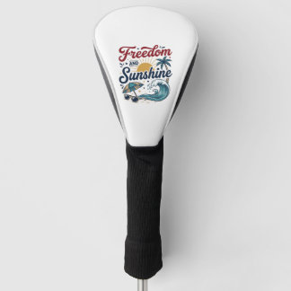 Vrijheid En Zonneschijn Vintage Strand T-shirt Ont Golfheadcover