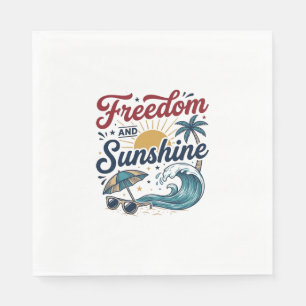 Vrijheid En Zonneschijn Vintage Strand T-shirt Ont Servet
