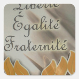 Vrijheid, gelijkheid, broederschap: een bloeiende vierkante sticker