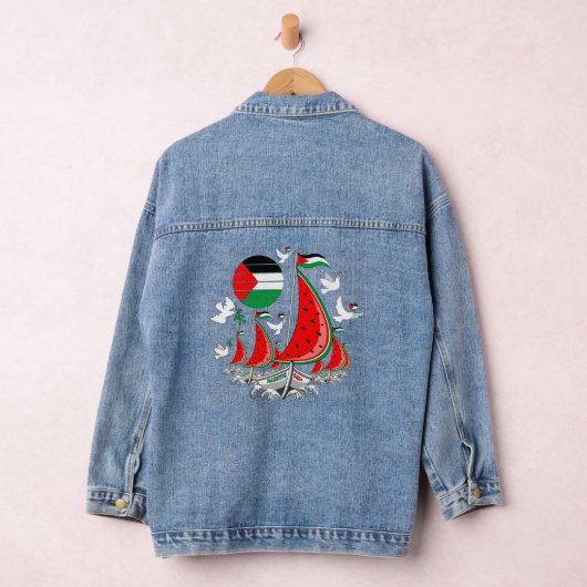 Vrijheid Global Sumud Flotilla boten naar Gaza Denim Jacket (Hangar)