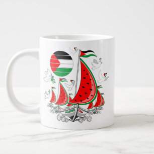 Vrijheid Global Sumud Flotilla boten naar Gaza Extra Grote Beker