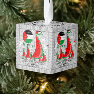 Vrijheid Global Sumud Flotilla boten naar Gaza Kubus Ornament