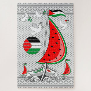 Vrijheid Global Sumud Flotilla boten naar Gaza Legpuzzel