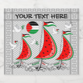 Vrijheid Global Sumud Flotilla boten naar Gaza Likeurfles Etiket (Enkel label)