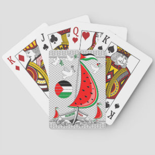 Vrijheid Global Sumud Flotilla boten naar Gaza Pokerkaarten