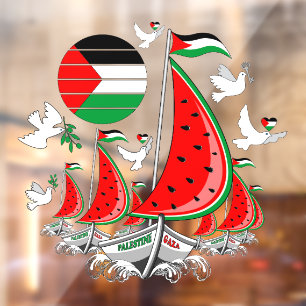 Vrijheid Global Sumud Flotilla boten naar Gaza Raamsticker