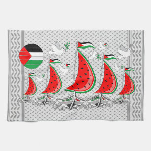 Vrijheid Global Sumud Flotilla boten naar Gaza Theedoek